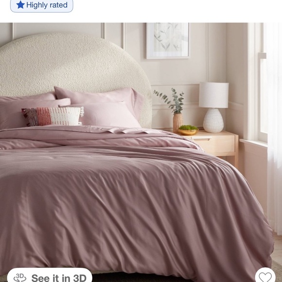 King TENCEL™ Duvet Cover and Sham Set Blush - Threshold - Picture 1 of 2